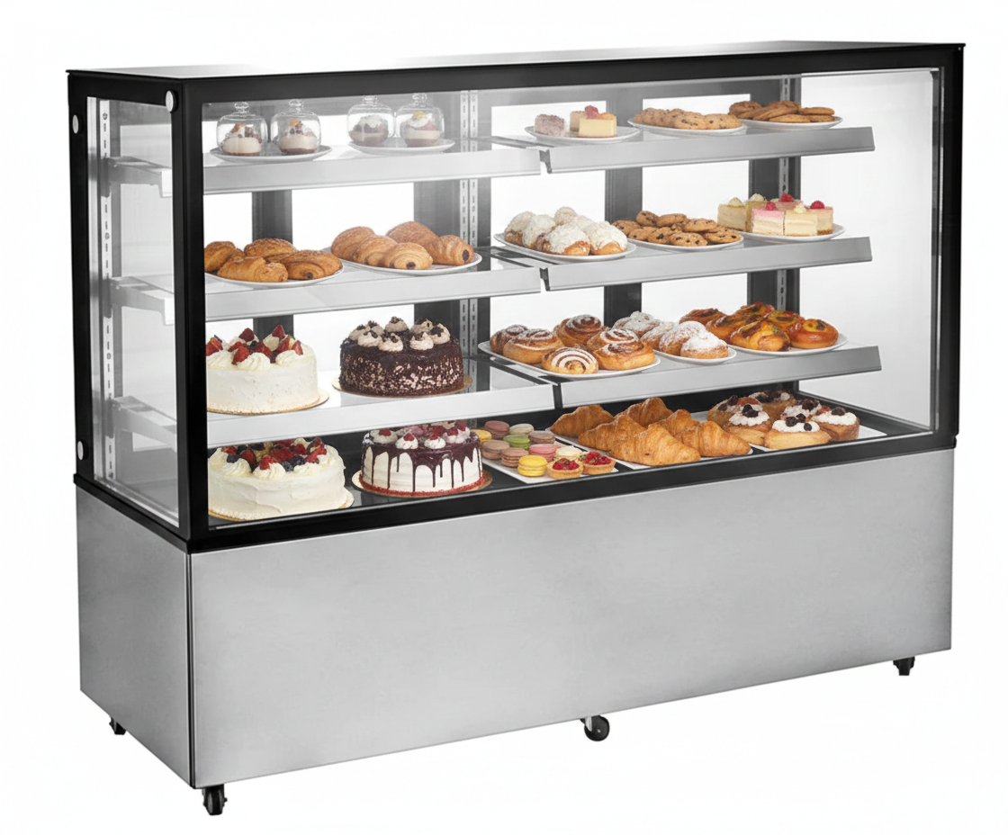 72-INCH SQUARE GLASS FLOOR REFRIGERATED DISPLAY CASE 810L | SINCO Food ...