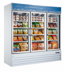 Omcan 80'' 3 Door Swing Glass Door Freezer with 52.3 Cu.Ft 50087