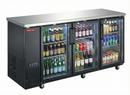 New Air - 72" Black Glass Door Back Bar Cooler - NBB-72-SG-N