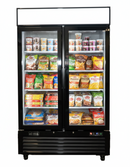 EFI 48" Bottom-Mount Glass 2-Door Black Merchandising Freezer 36.8 Cu. Ft. F2-48GDVC