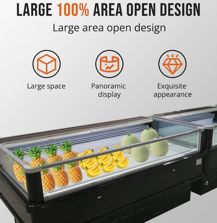 80'' CHEF Island Open Display Cooler Freezer VISION-200