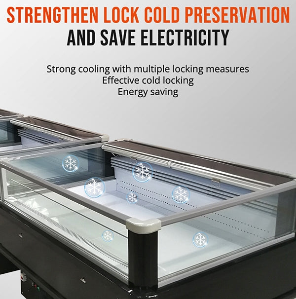 100'' Alaska-Line Open Display Double Temperature Island Freezer HIT-4