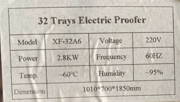 CHEF 32 Tray Electric Proofer XF-32A6
