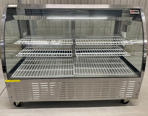 60'' CHEF Stainless Steel Curved Display Cooler 11.83 Cu.Ft., STD-6032-S