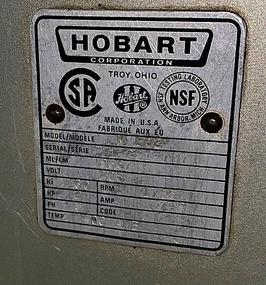 Hobart 80Qt. Planetary Dough Mixer Used FOR01728