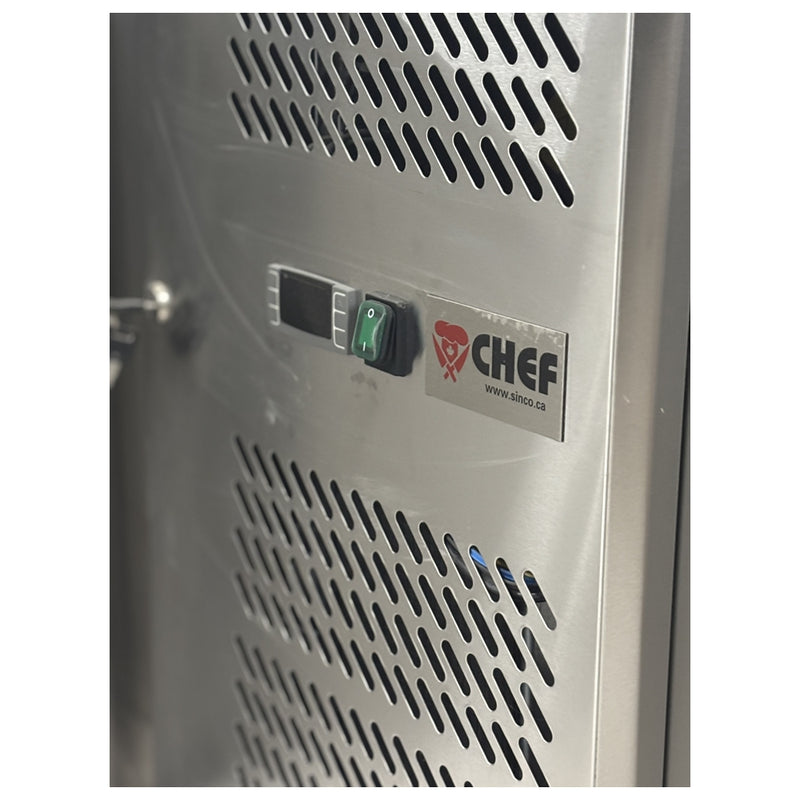 71'' CHEF Refrigerated Salad Prep Table with Curved Sneeze Guard GN-3100SALGC