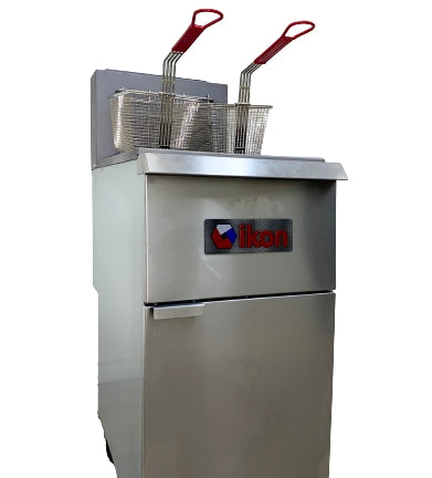Ikon Natural Gas Fryer Floor Model 40-55lbs Capacity, - 120,000 BTU IGF-40/50 NG