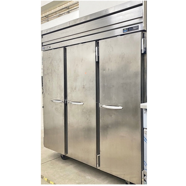 Beverage-Air Stainless Steel 3 Door Reach-In Freezer Used FOR01860