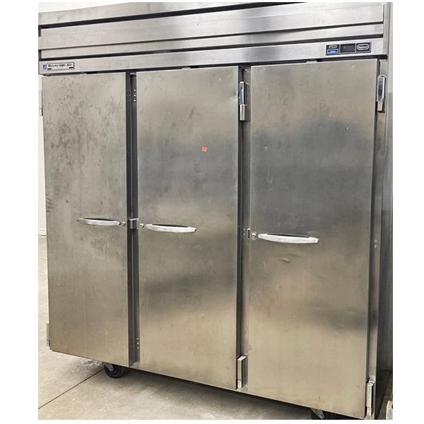 Beverage-Air Stainless Steel 3 Door Reach-In Freezer Used FOR01860