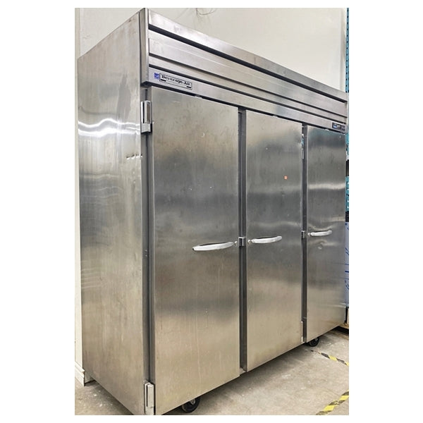 Beverage-Air Stainless Steel 3 Door Reach-In Freezer Used FOR01860