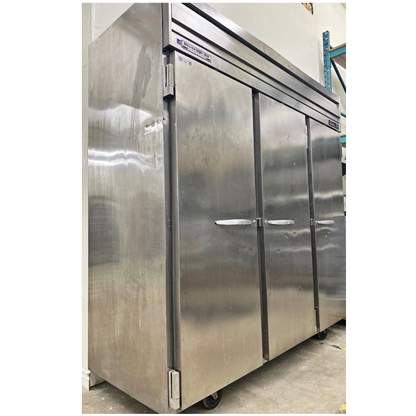 Beverage-Air Stainless Steel 3 Door Reach-In Freezer Used FOR01860