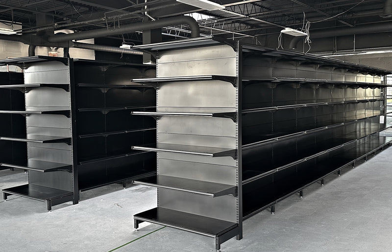 Black Double Sided 5 Shelves, Heavy Duty Supermarket Shelve HBR-3008
