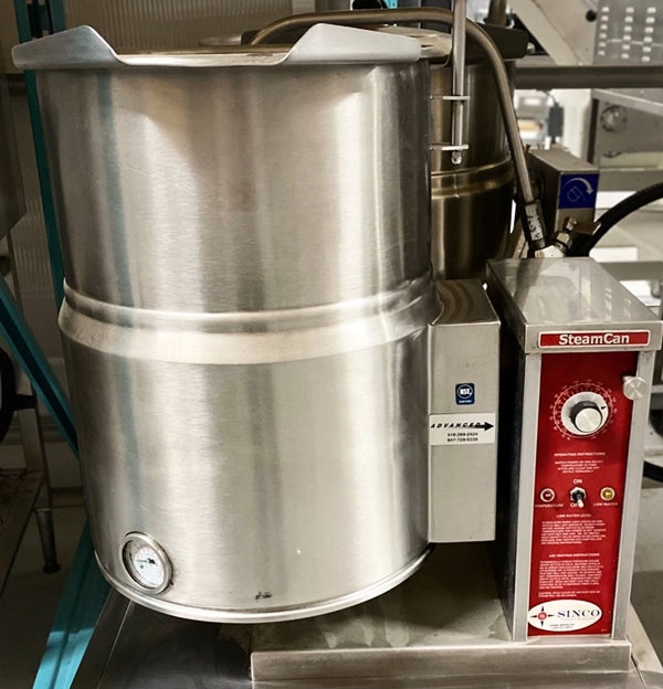 Crown 12-Gallon Manual Tilting Steam Kettle Used FOR01819
