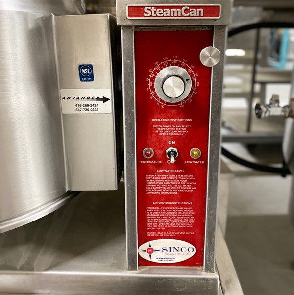 Crown 12-Gallon Manual Tilting Steam Kettle Used FOR01819
