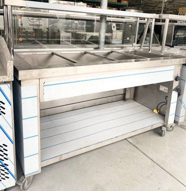59" CHEF Electric Steam Table with Sneeze Guard SIN4C
