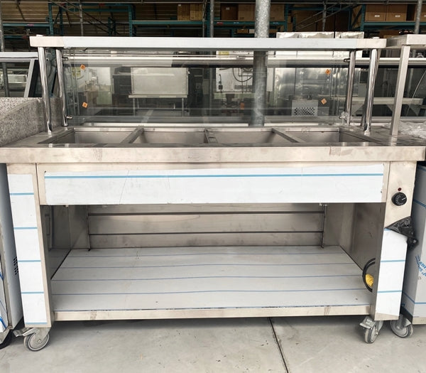 59" CHEF Electric Steam Table with Sneeze Guard SIN4C