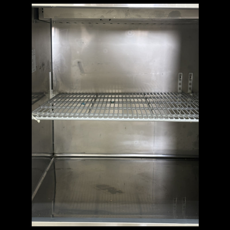 92" CHEF Three Solid Door Pizza Prep Table Used FOR02315
