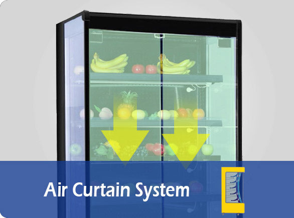 60'' CHEF Triple Swing Glass Door Open Merchandiser 6.7 Cu.Ft., BLF-1580GA
