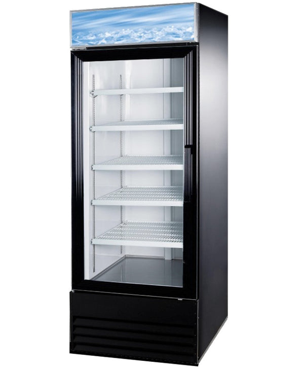 28'' Omcan Single Door Black Glass Refrigerator 23 Cu.Ft., 50037