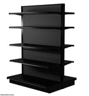 Black Double Sided 4 Shelve + 1 Base Gondola, Heavy Duty Supermarket Shelve HBR-3008B