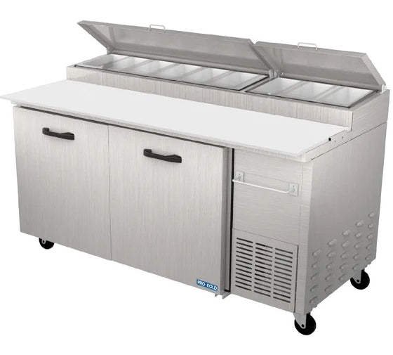 68" Pro-Kold Refrigerated Double Door Pizza Prep Table PTP-11