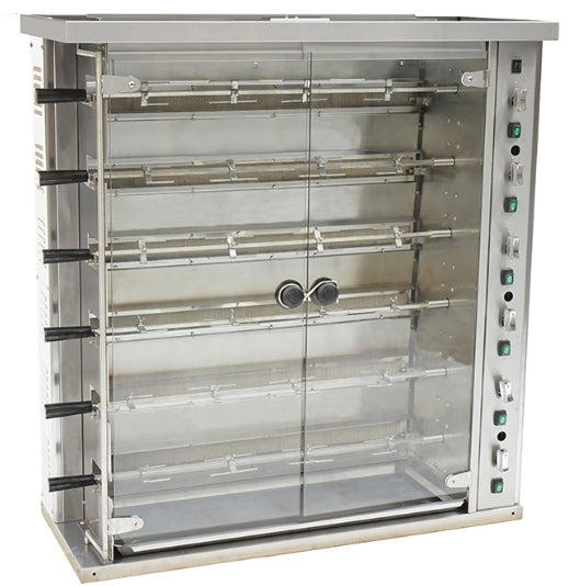 CHEF Natural Gas Rotisserie, 7 Spits, 28 Chicken Capacity KJ-7