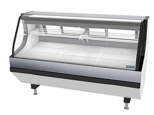 Pro-Kold Curved Glass 79" Refrigerated Fresh Meat Display Case Used FOR02131