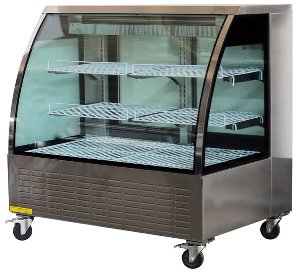 48'' CHEF Stainless Steel Curved Display Cooler 18 Cu.Ft - STD-4832-S