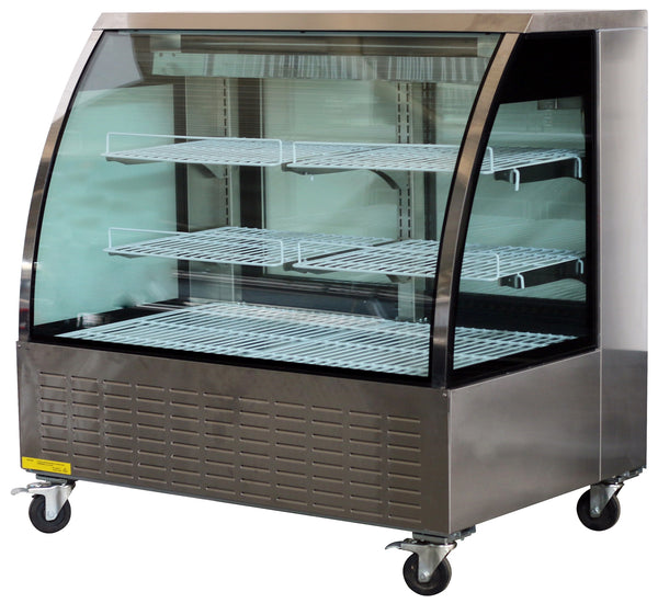 72'' CHEF Stainless Steel Curved Display Cooler 14.1 Cu.Ft - STD-7132-S