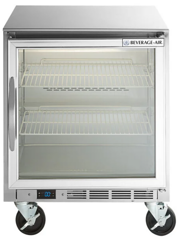 Beverage Air Single Glass Door Under Counter Freezer Used FOR01194