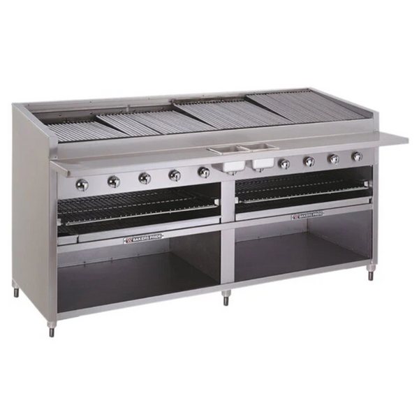 Bakers Pride 72" Liquid Propane Floor Model Glo Stone Charbroiler F-72RS