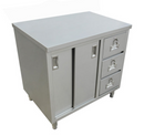Omcan 24″ x 60″ Stainless Steel Worktable with Cabinets and Drawers 44190
