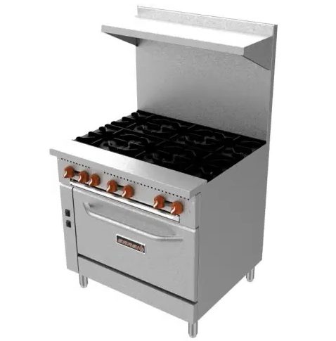 36'' Sierra 6 Burner Gas Range with Convection Oven SR-6-36CO