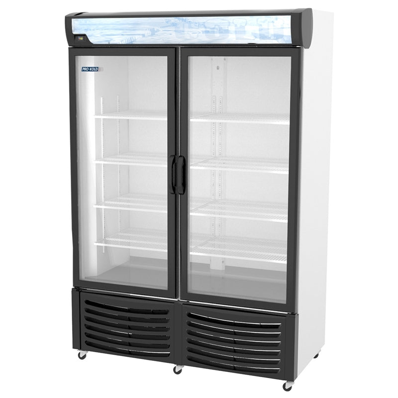 54" Pro-Kold Double Glass Door Display Freezer 32 Cu.Ft., DURF-32W