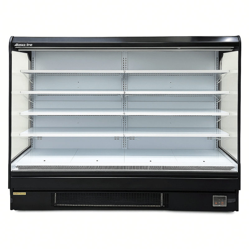 Alaska-Line 101'' Open Air Merchandise Floor Display Cooler w/ Curtain Remote or Self Contain HIT-22