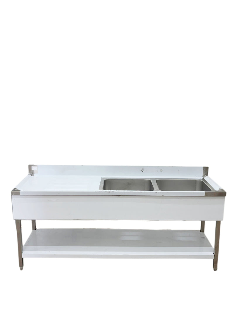 79'' Stainless Steel Two Compartment & Left Drainboard Sink ZZ-SXZ-2060-DQ