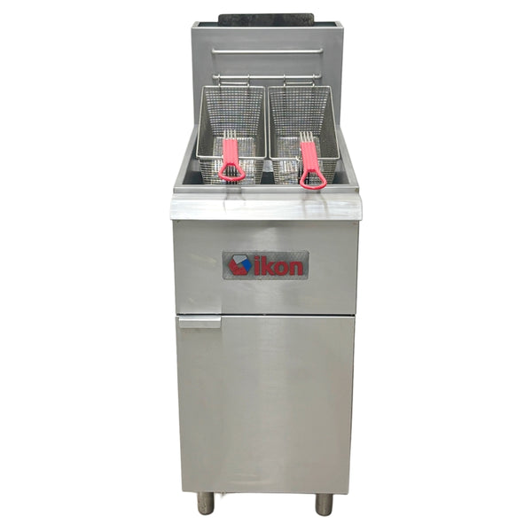Ikon Natural Gas Floor Fryer 35-40 lb. Capacity, - 90,000 BTU Used FOR02299