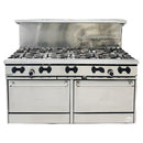 SunFire X Series 60" Natural Gas Range w/ 2 Ovens & 10 Open Burners Used FOR02317