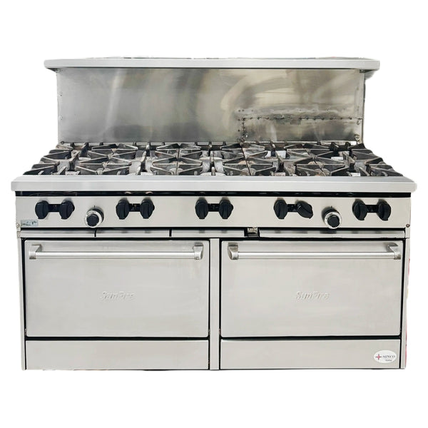 SunFire X Series 60" Natural Gas Range w/ 2 Ovens & 10 Open Burners Used FOR02317