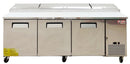 92" CHEF Three Solid Door Pizza Prep Table Used FOR02315