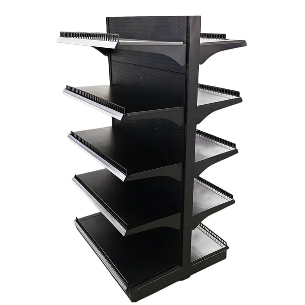Black Double Side Gondola Supermarket Shelving HD-BA