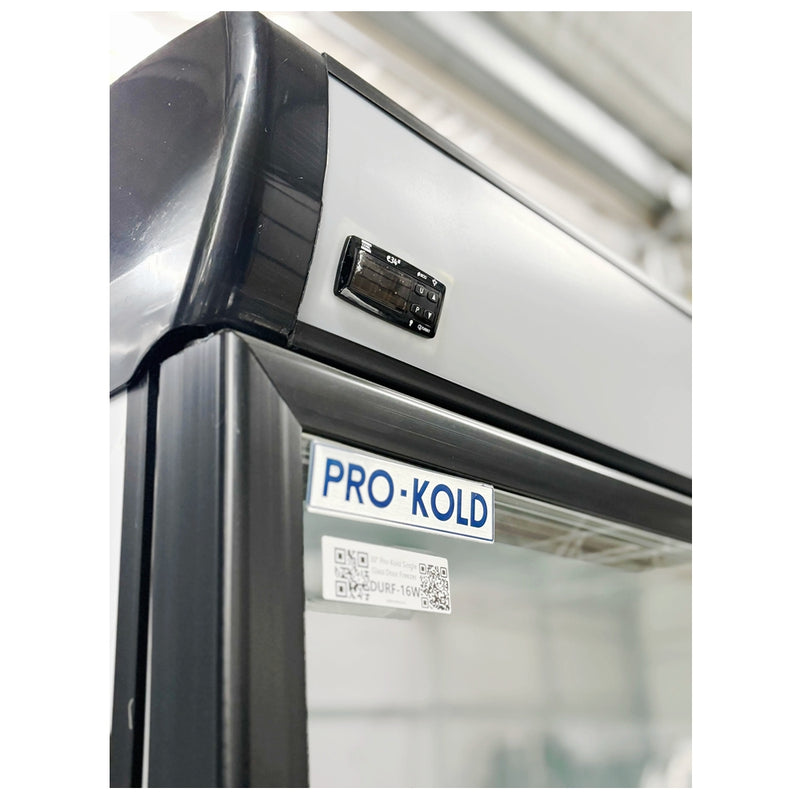 30" Pro-Kold Single Glass Door Freezer 16 Cu.Ft - DURF-16W