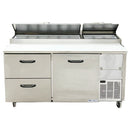 67'' Pro-Kold Single Door 2 Drawers Pizza Prep Table PPT-67-21