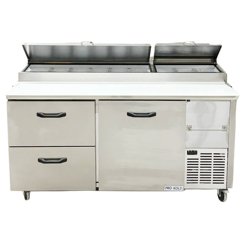 67'' Pro-Kold Single Door 2 Drawers Pizza Prep Table PPT-67-21