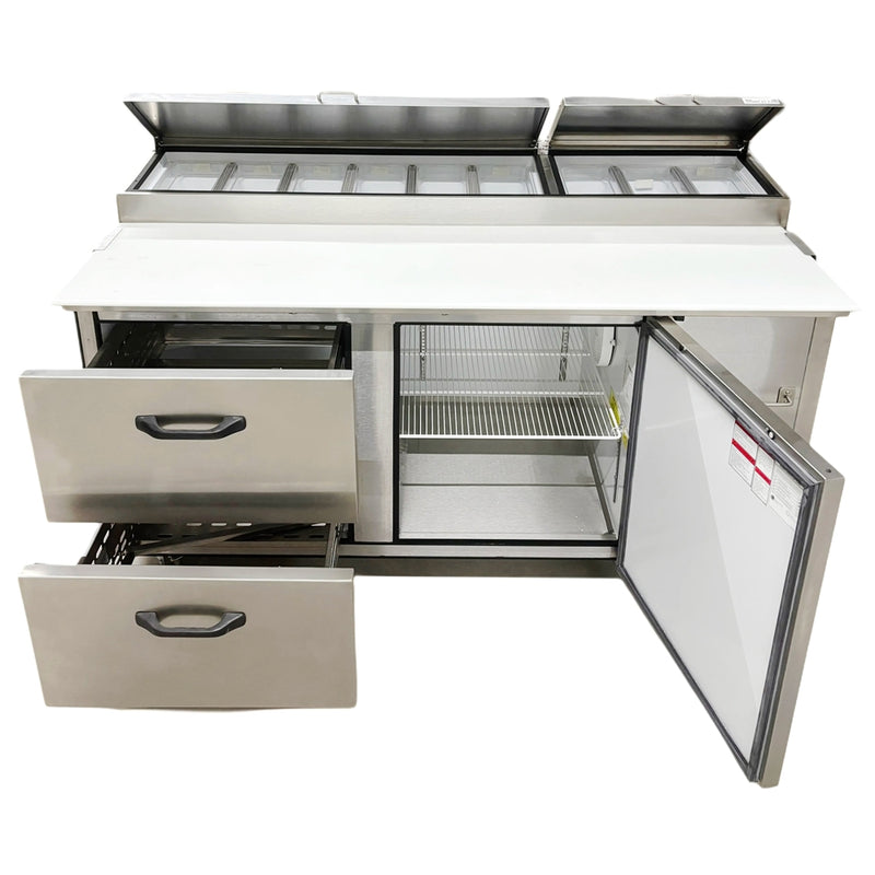 67'' Pro-Kold Single Door 2 Drawers Pizza Prep Table PPT-67-21