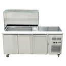 71'' CHEF Refrigerated Salad/Sandwich Prep Table with Rectangle Sneeze Guard GN-3100SALSQ