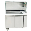 71'' CHEF Refrigerated Salad/Sandwich Prep Table with Rectangle Sneeze Guard GN-3100SALSQ