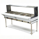 CHEF Electric Five Pan Steam Table with Sneeze Guard Used FOR02373