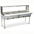 CHEF Electric Five Pan Steam Table with Sneeze Guard Used FOR02373