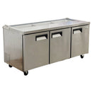 IBeeCold 70.4” Triple Door Sandwich and Salad Prep Table with a Stainless Steel Exterior FOR02482